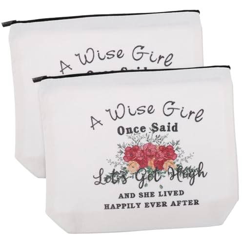 VALICLUD 2 Stück Canvas Kosmetiktasche Damen Handliche Makeup Pouch mit Reißverschluss Kleine Segeltuch Schminktasche Leicht Langlebig Tragbar für Reise und Alltag von VALICLUD