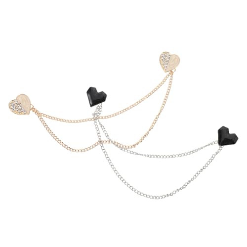 VALICLUD 2 Stück Damen Broschen mit Strass und Quasten im Brosche mit Kette für Kleid Schal Cardigan oder Pullover Elegantes Accessoire für Verschiedene Anlässe von VALICLUD