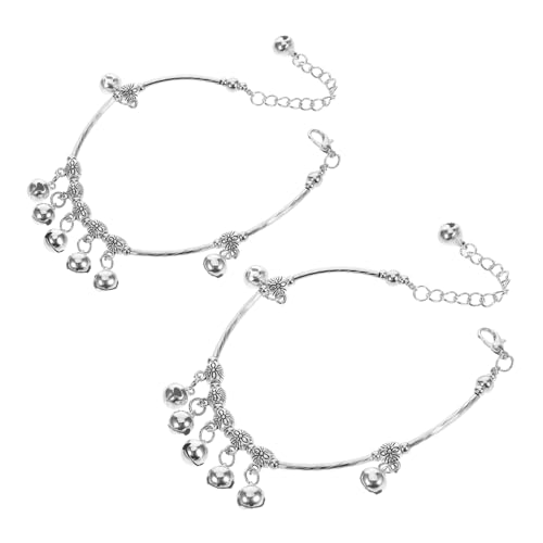 VALICLUD 2 Stück Damen Fußkettchen Ethnische Glöckchen Anklets Verstellbare Boho Fußkette für Hochzeit Tanzaufführungen und Strand Leicht und Langlebig von VALICLUD