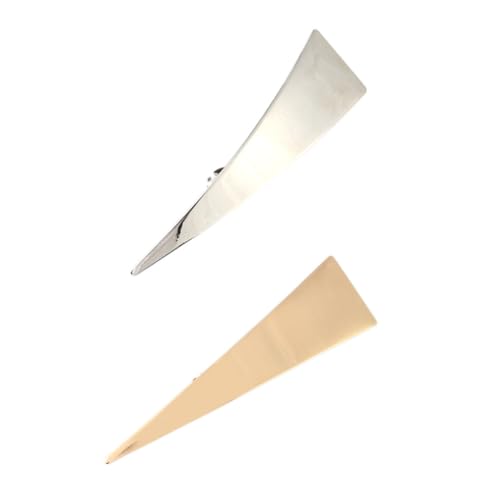 VALICLUD 2 Stück Damen Haarschmuck Dreieck Haarspangen Duckbill Clips Geometrisch Schlicht Elegant für Party und Alltag Modisch Einfach zu Befestigen in Gold und Silber Schonend zu Haaren von VALICLUD