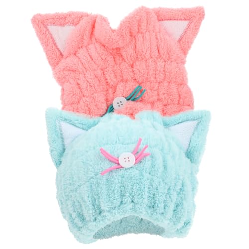 VALICLUD 2 Stück Damen Haartrockenhaube Cartoon Design Schnelltrocknende Badekappen für Effektives Haar Trocknen für Hause oder Reisen von VALICLUD