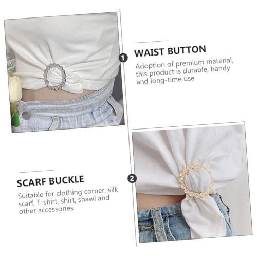 VALICLUD 2 Stück Damen Schalring aus Langlebigem Material Halstuch Schnalle mit Dekorativem Knopf Vielseitig für Seidenschals Shirts und Schals Geeignet Eleganter Broschenverschluss von VALICLUD