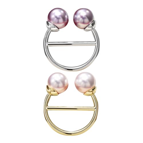 VALICLUD 2 Stück Delikate Schalclips Multifunktionale Modische Hemd Schalhalter Elegantes Design in Gold weiß und Silber Stabile Kleidungsschmuck accessoires für Damen und Mädchen von VALICLUD