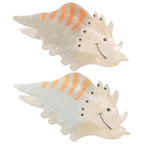 VALICLUD 2 Stück Dinosaurier Haarklammern aus Acryl Niedliche Tierform Clips Rutschfeste Cartoon Haarspangen für Frauen und Mädchen Leicht Robust für Büro Party und Outdoor Verwendung von VALICLUD