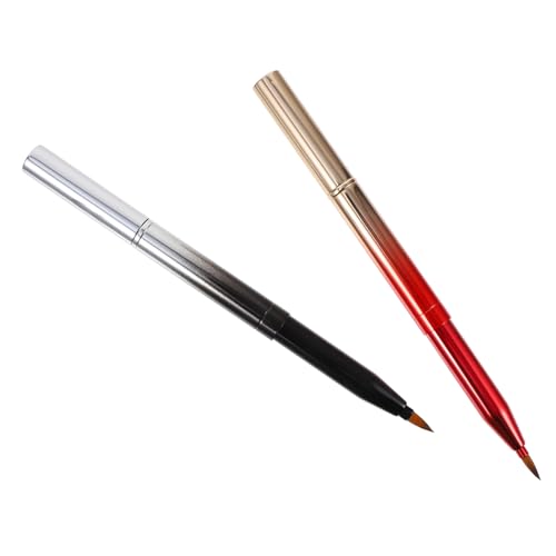 VALICLUD 2 Stück Doppelendiger Lippenpinsel Einziehbar Präzise Schminkpinsel für Lippen und Concealer Tragbarer Make up Pinsel für Damen Geeignet für Profi Outdoor Zufällige Farbe von VALICLUD