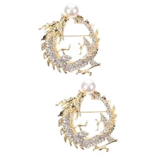 VALICLUD 2 Stück Drachenbrosche mit Glitzer Goldener Anstecker Eleganter Schmuck für Shirts Jacken Hüte Taschen Einzigartiges für Familie Freunde Vielseitiges Accessoire für Besondere von VALICLUD