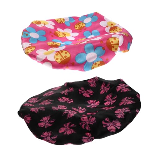 VALICLUD 2 Stück Duschhauben Mütze Für Lockiges Haar Schlafmütze Elastisches Band Schlafhaube Für Lockiges Haar Mädchen Haarhaube Zum Schlafen In Der Nacht Seiden Schlafhaube von VALICLUD