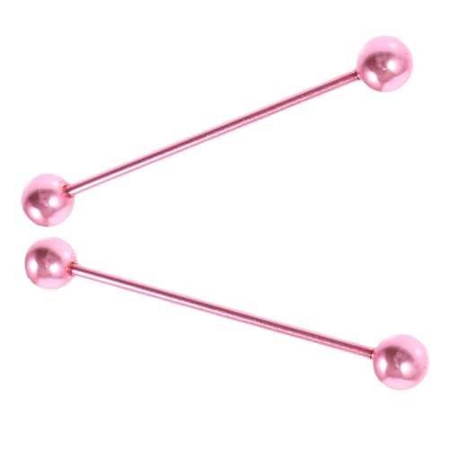 VALICLUD 2 Stück Edelstahl Elektroplattierte Lange Cartilage Piercing Ohrringe Teiliges Sichere Sitz Industrial Ohr Schmuck für Frauen Vielseitiges Accessoire von VALICLUD