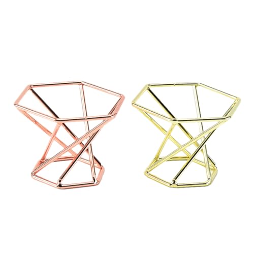 VALICLUD 2 Stück Edelstahl Puff Aufbewahrungsregal Stylish Make up Schwamm Trockner Halter Staubdichtes Puderquaste Ständer Für Frauen Mädchen Goldfarben Rosa von VALICLUD