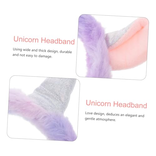 VALICLUD 2 Stück Einhorn Haarreif Plüsch Komfortabel Weich Mädchen Party Festival Geschenk von VALICLUD