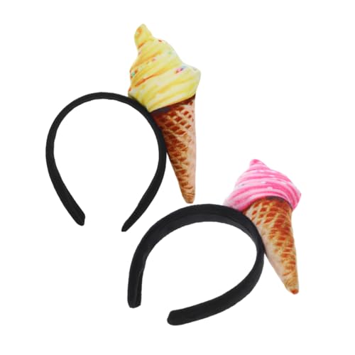 VALICLUD 2stücke Eiscreme-stirnbänder Für Damen Dekorative Haarbänder Aus Tuch Ästhetische Haar-accessoires Zum Gesichtwaschen Und Styling von VALICLUD