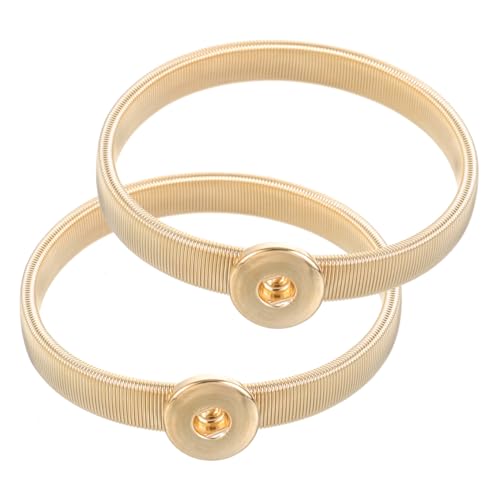 VALICLUD 2 Stück Elastische Herren Armbänder aus Metall Verstellbare Oberarm Manschetten für Hemdärmel Fixierung Langlebige Stilvolle Armcuffs in Gold Modische Herren Accessoires von VALICLUD