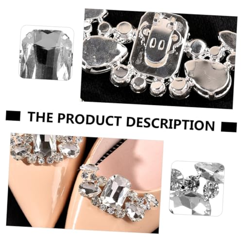VALICLUD 2 Stück Elegante Brautschuhclips aus Silberfarbenem Zinklegierung mit Funkelnden Strass dekorationen Handgefertigt Vielseitig für Hochzeit Party Tanz Passend für Pumps Sandalen von VALICLUD