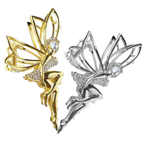 VALICLUD 2 Stück Elegante Haarklammern mit Strassverzierung Metall Haarkrallen für Damen Lange Haarklammer Clips Stilvolle Haarspangen für Festliche Anlässe und Alltag Geeignet für Dickes von VALICLUD