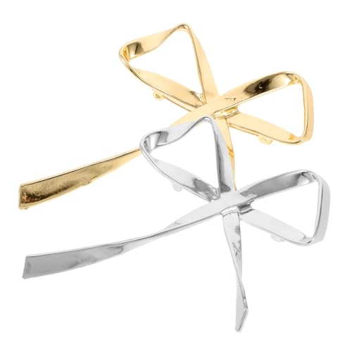 VALICLUD 2 Stück Elegante Strass Schleifenbroschen in Gold und Silber Funkelnde Bowknot Anstecknadeln für Hochzeit Mantel und Kleid Modische Broschen für Damen und Vielseitige Kleidung von VALICLUD