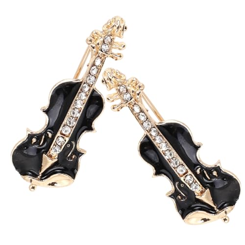VALICLUD 2 Stück Elegante Violin broschen Langlebiger Kreative Musik instrument anstecker für Damenkleidung Vielseitig Einsetzbar als Modisches Accessoire für Jacken und Schals von VALICLUD