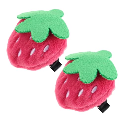 VALICLUD 2 Stück Erdbeer-Haars Erdbeer-Haarnadel Erdbeer Haarschmuck niedliche Haaraccessoires Erdbeer-Accessoires Damen Frühlings-Haar-Accessoires Neuheit Haarspange Tuch Rosa von VALICLUD