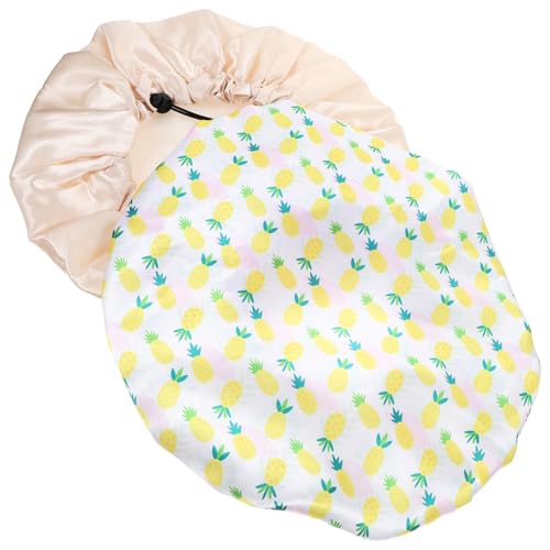 VALICLUD 2 Stück Extra Große Duschhaube Damen Verstellbare Elastische Wasserdichte Badehaube aus Satin Atmungsaktive Shower Caps für Dusche Haushalt Make Up Geeignet für Locken und Langes von VALICLUD