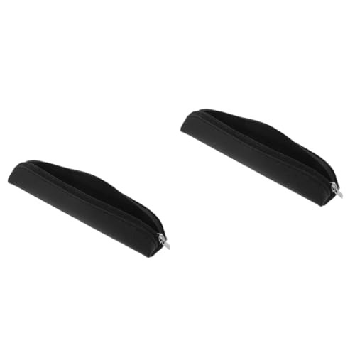 VALICLUD 2 Stück -Federmäppchen Stifthaltertasche Ärmel Beutel Schutztasche für Stifte Fall Stifthülsen Etui kleines Federmäppchen Aufbewahrungstaschen für Stifte Pu Schwarz von VALICLUD