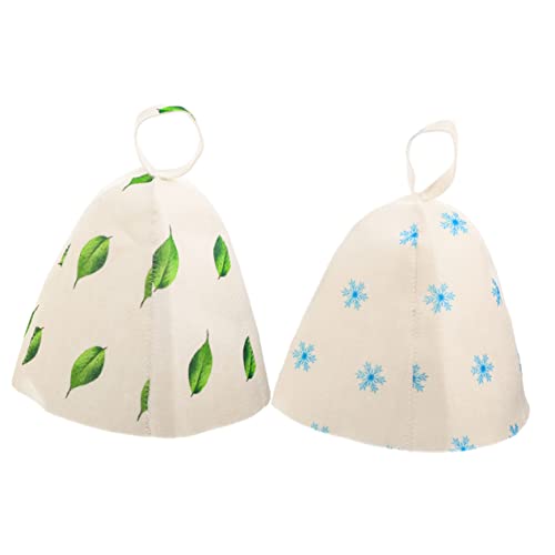 VALICLUD 2 Stück Filz Sauna Hut Große Badekappen aus Hochwertigem Filz Atmungsaktive Haarschutz für Damen und Herren für Sauna und Dampfbad Schnelltrocknend und Schützend von VALICLUD