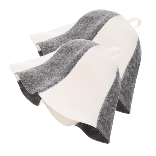 VALICLUD 2 Stück Filz Sauna Hut Wiederverwendbare Saunamütze aus Hochwertigem Wollfilz Tragbar mit Aufhängeöse für Damen und Herren für Saunaerlebnisse von VALICLUD