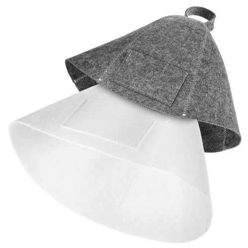 VALICLUD 2 Stück Filz Saunahüte für Damen und Herren Weiche Wasserabsorbierende Badekappen aus Hochwertigem Filz für Sauna und Wellness Erlebnisse Stylisches Design Schützt Haare vor von VALICLUD