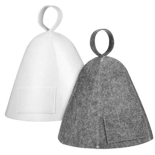 VALICLUD 2 Stück Filz Saunahut Wasserabsorbierend Sauna Mütze Haar Trocknend Weich Atmungsaktiv Schutz für Damen und Herren Dampfbad Zubehör Sauna Supply von VALICLUD
