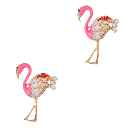 VALICLUD 2St Flamingo-Brosche brooches for women damen brosche Anzugbrosche Anstecknadeln für Anzüge Kostüm Hüte Strassstifte Schalbrosche Brosche für Kleidung Zubehör Abzeichen von VALICLUD