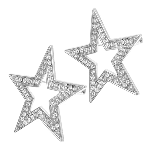 VALICLUD 2stücke Zinklegierungs Brosche Funkelnde Fünfzackige Stern Anstecknadel Für Damen Und Mädchen Stilvolle Kleider Anzugaccessoires Für Weihnachten Hochzeiten Und Festliche von VALICLUD