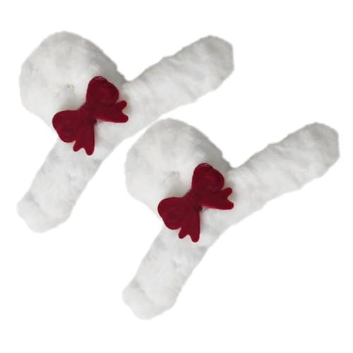 VALICLUD 2 Stück Furry Haarklammern mit Schleifen Design für Damen Rutschfeste Haarclips für Hochsteckfrisuren und Tägliches Styling Jede Gelegenheit von VALICLUD