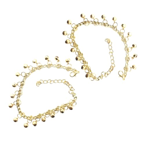 VALICLUD 2 Stück Fußkettchen Damen Verstellbar Mehrschichtig mit Glocken Fußkette Sommer Strand Party Schmuck Langlebig und Leicht von VALICLUD