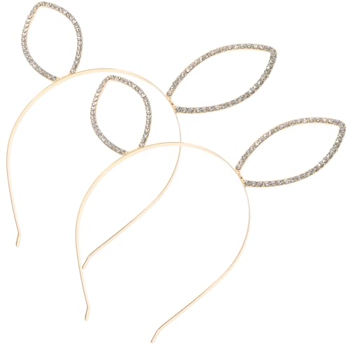 VALICLUD 2 Stück Glitzer Haarreif Hasenohren Kopfschmuck für Damen Kostümzubehör für Partys Cosplay und Ostern mit Funkelndem Design und Hoher Haltbarkeit von VALICLUD