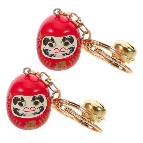 VALICLUD 2 Stück Glücksbringer Anhänger mit Glocke für Taschen Rucksäcke und Souvenirs Stilvolles Accessoire Leuchtendem Rot von VALICLUD