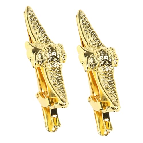 VALICLUD 2 Stück Goldene Krawattenklammer Herren Business Krawattennadeln aus Robustem Zinklegierung Stilvoll für Anzug Accessoires Hochzeit Meetings Formelle Anlässe von VALICLUD