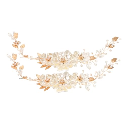 VALICLUD 2stücke Haarnadel-stirnband Mit Kristallperlen Haarranke Für Braut Brautjungfer Hochzeit Party Festival Langes Blumen-haarteil Handgefertigt Damen Und Mädchen Kopf-schmuck von VALICLUD