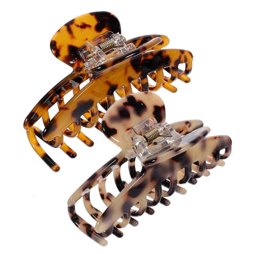 VALICLUD 2 Stück Große Haarklammern für Damen Leopard Design Rutschfeste Haarspangen für Dickes und Dünnes Haar Haaraccessoire für Alltag und Freizeit von VALICLUD