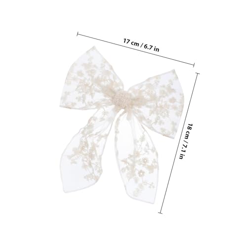 VALICLUD 2 Stück Große Haarschleifen clips aus Beständiger Spitze und Metall Elegante Haarspangen für Damen und Mädchen Leichter Stabiler Griff für schonendes Tragen Modische Haarschleifen von VALICLUD