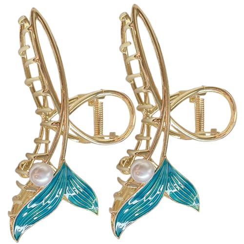 VALICLUD 2 Stück Große Meerjungfrau Haarklammern für Dickes und Dünnes Haar Leichte und Schonende Haarklammern mit Modischem Design Dekorative Damen Haarspangen für Alltag und Festtage von VALICLUD