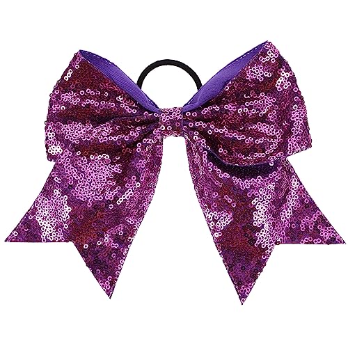 VALICLUD 2 Stück Große Pailletten Haarschleifen für Mädchen Elastische Haargummis mit Bowknot Ponytail Halter für Süßes Haaraccessoire von VALICLUD