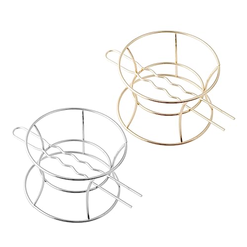 VALICLUD 2 Stück Haar Bun Halter Schalenförmige Hohe Haarklammern mit Haarstäbchen Stilvolle Haarschmuck für Damen Gold und Silber für Festlichkeiten und Alltag von VALICLUD