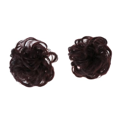 VALICLUD 2 Stück Haar Dutt Ring aus Synthetischem Haar Simulation Haarplatte für Damen und Mädchen Tiefbraun zum Hinzufügen von Volumen und Fülle zu Hochsteckfrisuren von VALICLUD