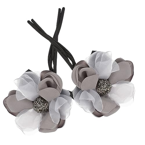 VALICLUD 2 Stück Strass Haarseil für Elastisches Haargummi mit Blumenmuster Haargummiband für Mädchen Modisches Haar Accessoire für Partys und Anlässe von VALICLUD
