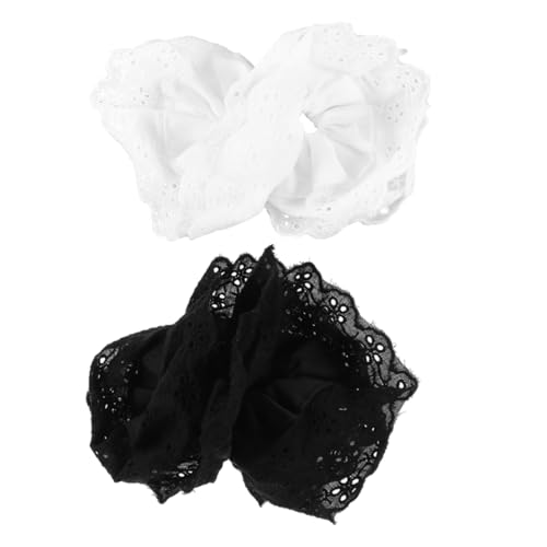 VALICLUD 2stücke Grosse Elastische Haargummis Für Damen Und Mädchen Stretch-haargummis Mit Spitzen-design Haarschmuck Für Dickes Haar Und Verschiedene Anlässe von VALICLUD