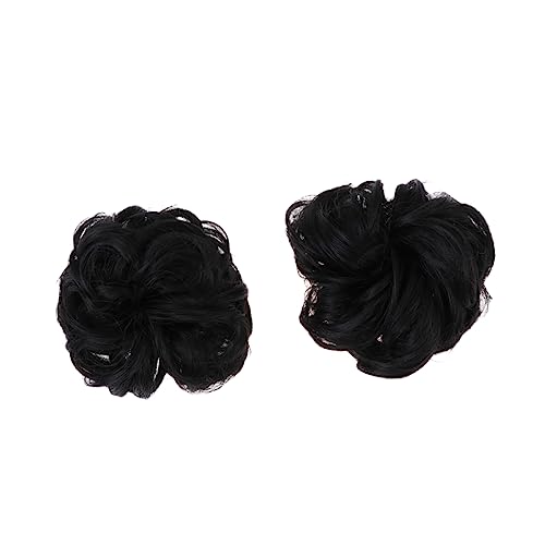VALICLUD 2 Stück Haargummi für Damen Haar Ring für Chignon Kunsthaar Deko Tool zur Volumensteigerung für Hochsteckfrisuren Schwarz von VALICLUD