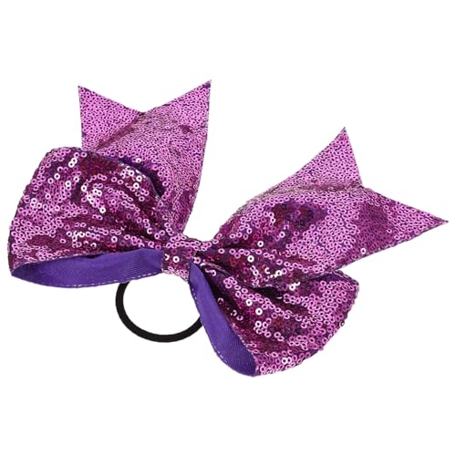 VALICLUD 2 Stück Haargummis mit Glitzer Pailletten Große Schleife Weiche Ponytail Halter Süßer Haarschmuck für Mädchen Alltag Party von VALICLUD
