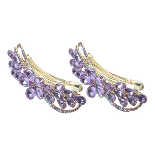 VALICLUD 2 Stück Haarklammern für Damen mit Funkelnden Wasser Kristall Blumen Starke Federmechanik für Sicheren Griff Komfortabel Modisch für Hochzeiten und Besondere Anlässe von VALICLUD