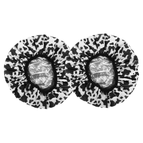 VALICLUD 2 Stück Haarmaskenkappe Kappe zurückwaschen trockene Haarkappe Trockenshampoo-Kappe Haarbandhut Haartrockenhaube Gummiband-Duschkappen Handtuch Haarkappe Saunahut Alufolie Black von VALICLUD