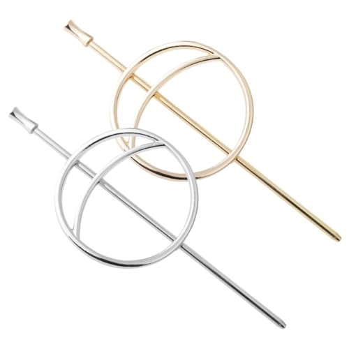 VALICLUD 2 Stück Haarnadeln aus Langlebiger Legierung Leichter und Sicherer Haarschmuck für Frauen Eleganter Runder Haarklammer bun halter Schonend für Langes Lockiges und Glattes Haar von VALICLUD