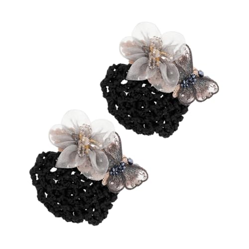 VALICLUD 2stücke Haarnetz Für Dutts Aus Weichem Material Mesh-haarnetz Mit Schmetterlingsmuster Haarknoten-abdeckung Für Frauen Für Tanz Hochzeit Und Party von VALICLUD