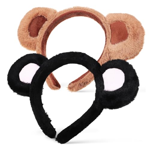 VALICLUD 2stücke Bärenohren-stirnband Flauschige Bärenohren Tierohren-stirnbänder Cosplay-stirnband Party-accessoire Make-up-hilfe Kostüm-requisite Bärenkostüm-ohren Stirnband Für Erwachsen von VALICLUD